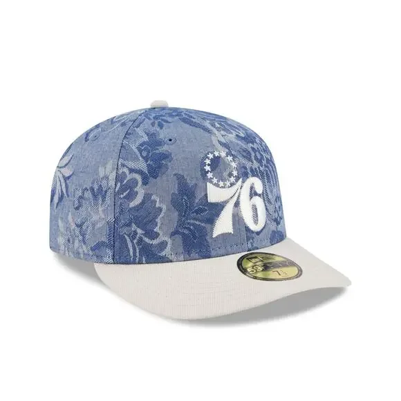 New Era Philadelphia 76ers Two-Tone Denim 59FIFTY Fitted Hat - Size 7 7/8